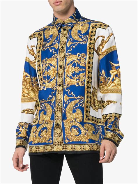 versace collection trend shirt baroque|Versace blue t shirt.